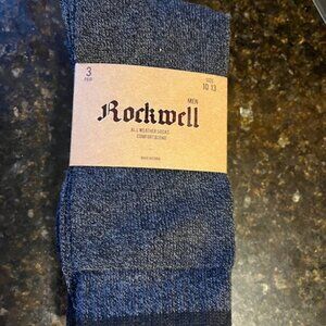 Rockwell Men's All Weather Gray & Black Socks, 3 pairs, size 10-13, NWT